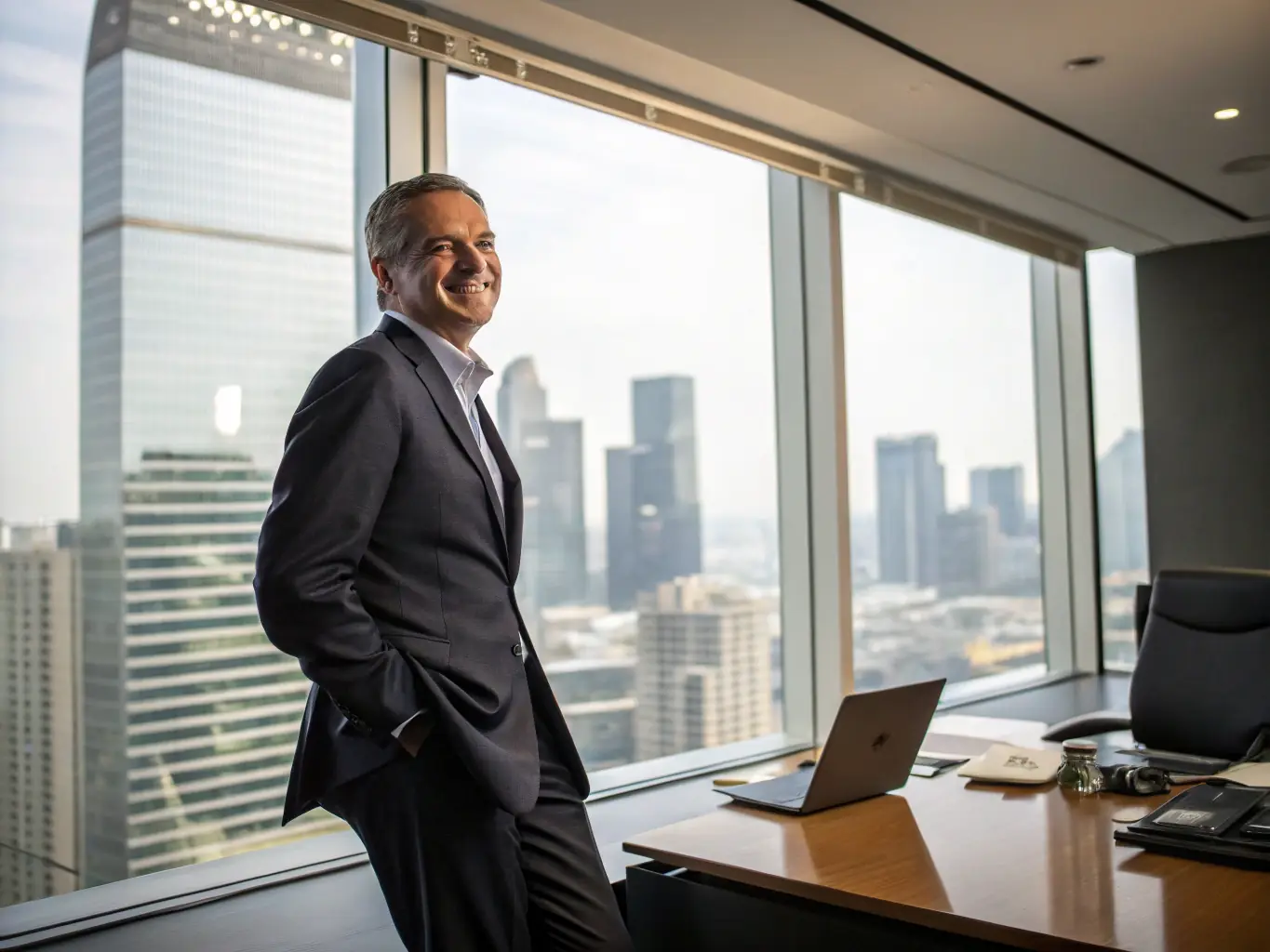 An image depicting a successful South African businessperson celebrating financial achievements, symbolizing the success stories of netsukegate.uno's clients.